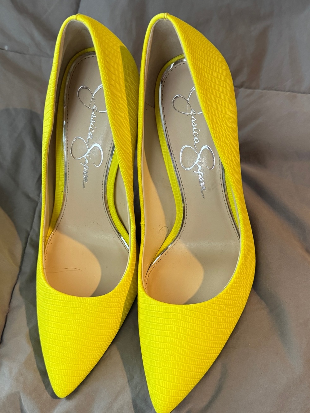 Jessica Simpson Bright Yellow Pointed-Toe Pumps